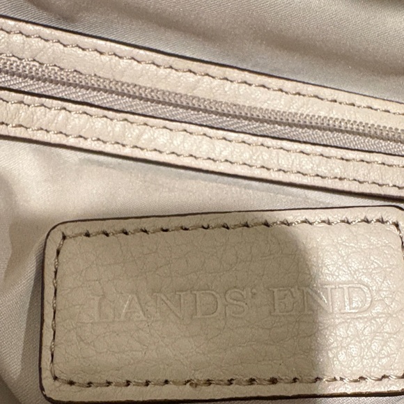 Lands' End Leather Cream Shoulder Bag - Picture 7 of 9
